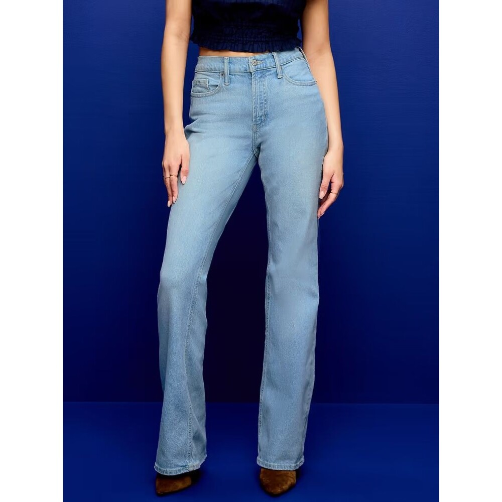 Old Navy Loose Boot-Cut Jeans Womens 6 Blue Light Wash Cotton NEW
